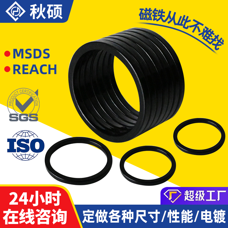 NdFeB Powerful Ring Magnets, Black High Temperature Resistant Ring Magnets for Hair Dryer Nozzles
